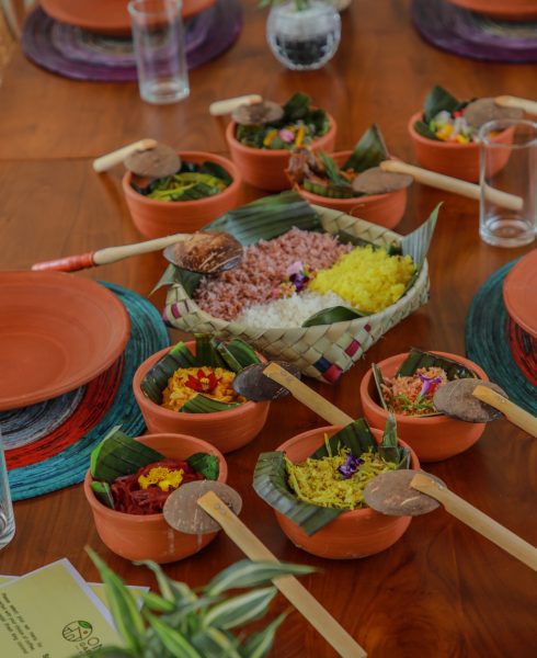 Sri Lankan buffet table at Ona Garden Villa