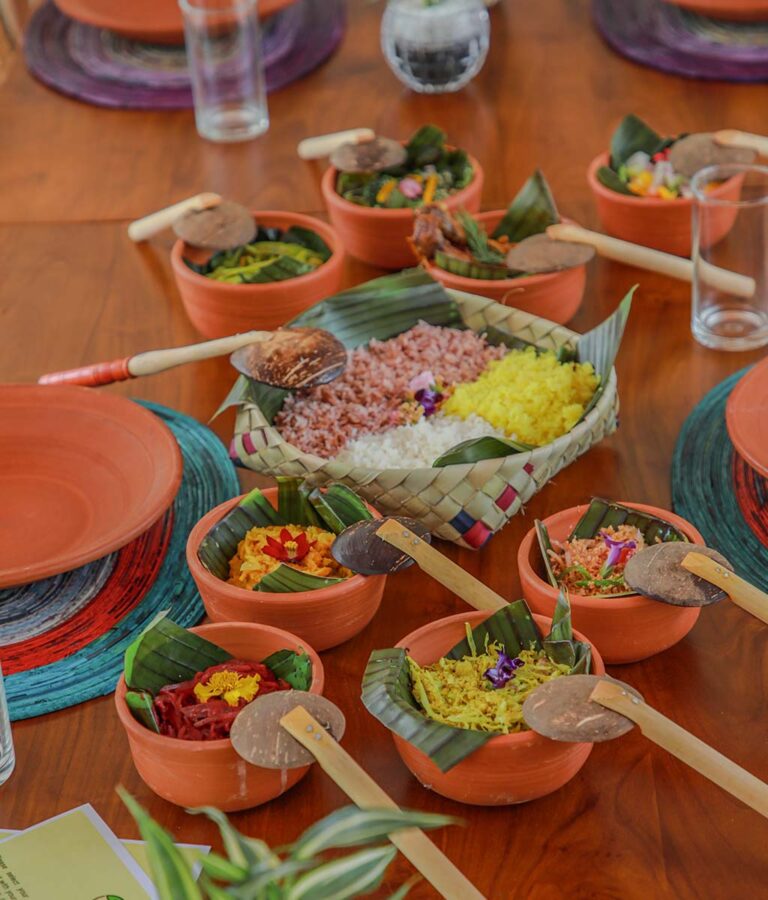 Traditional buffet at Ona Garden Villa