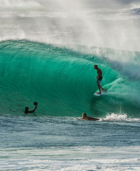 People surfing in the Indian ocean