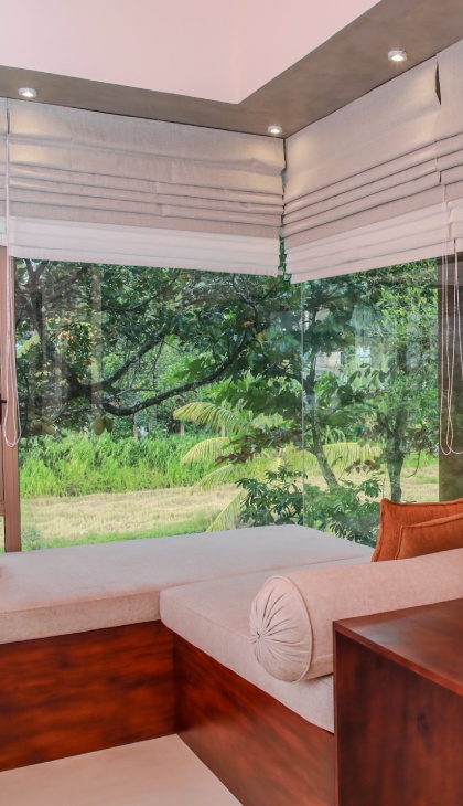 Comfortable seating area with a view 