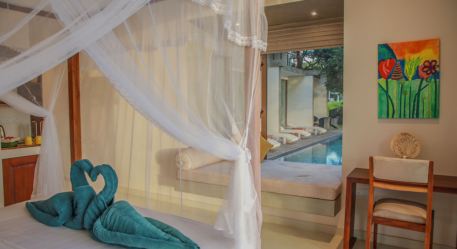 Romantic setup of Araliya Deluxe room at Ona Garden Villa