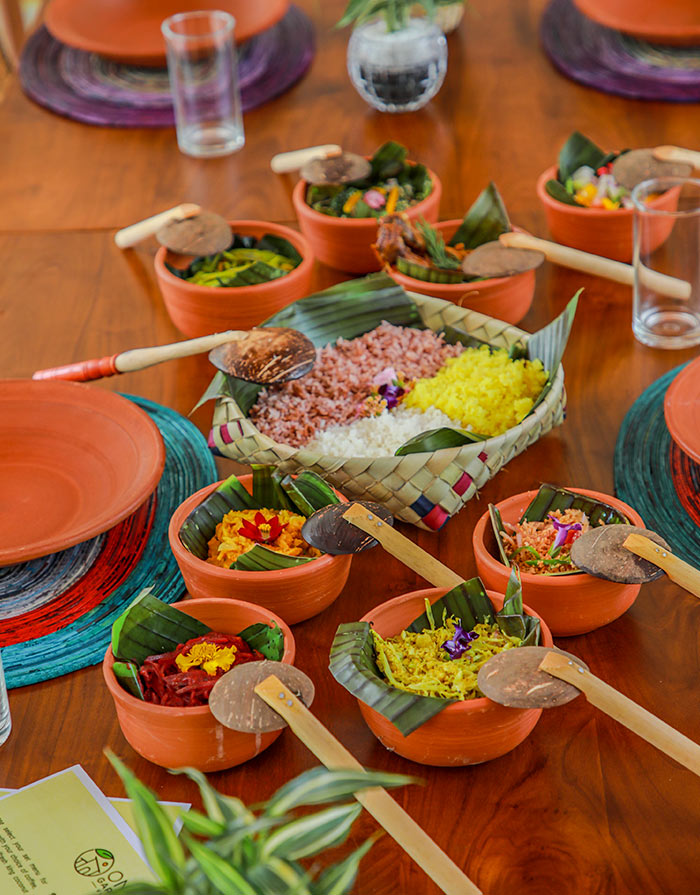 Traditional buffet arrangement at Ona Garden Villa
