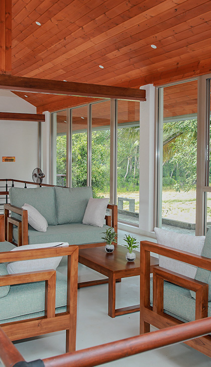 Shared living room facilities at Ona Garden Villa